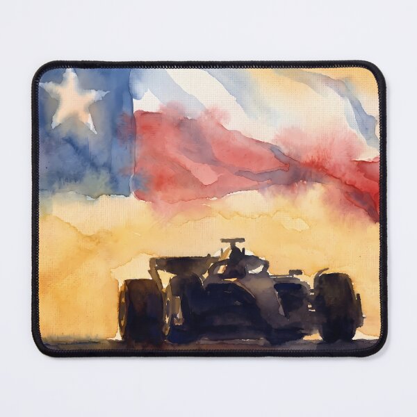 Item preview, Watercolor F1 Texas Flag Sunset Art – COTA Race Car Painting designed and sold by mentosdesigner.