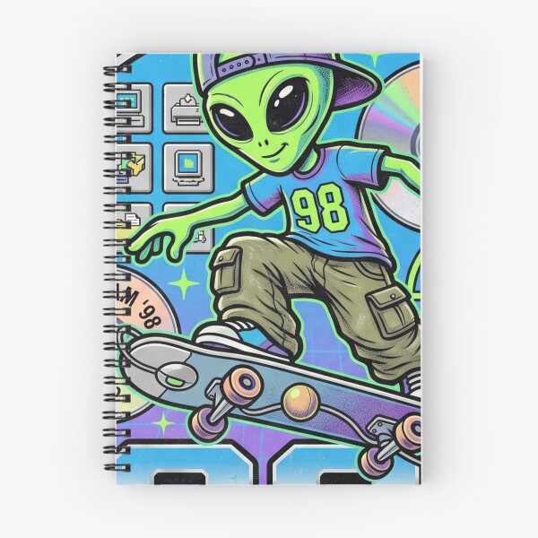 Item preview, Cyber Surfer 1998 Y2K Aesthetic Alien Skater Retro Computer Art designed and sold by rich-moda.