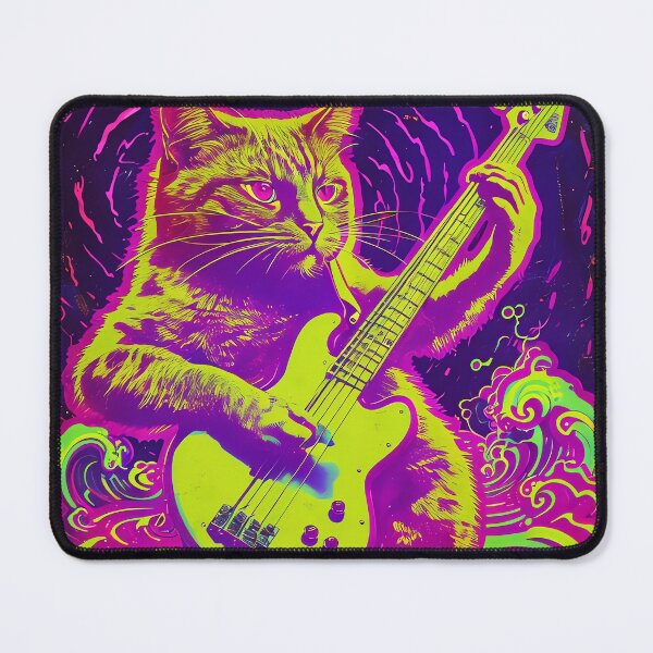 Item preview, Psychedelic Bass Cat designed and sold by ONYX Pixee.