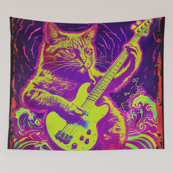 Item preview, Psychedelic Bass Cat designed and sold by ONYX Pixee.