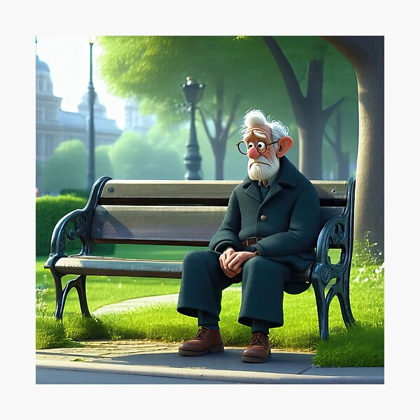 Item preview, Old Fart sat alone on a park bench designed and sold by Colin Bentham.