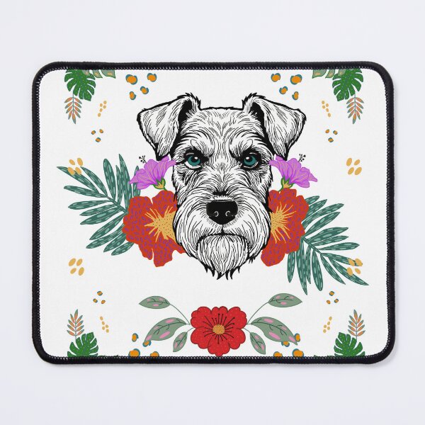 Item preview, Schnauzer floral art designed and sold by Astrajess.