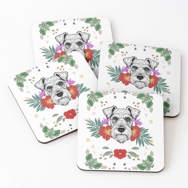 Item preview, Schnauzer floral art designed and sold by Astrajess.