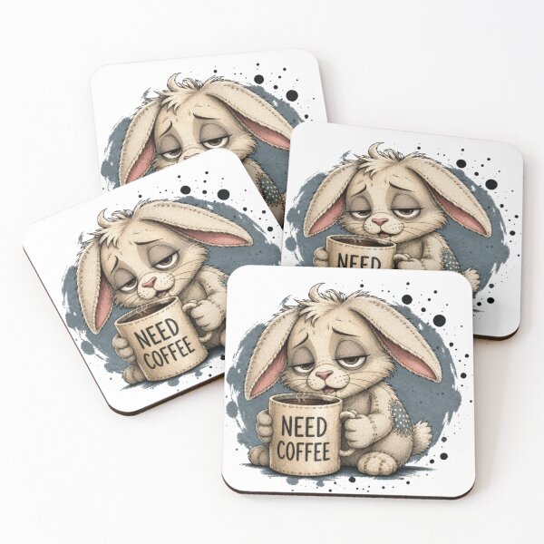 Item preview, Tired Bunny Needs Coffee designed and sold by M.Store.