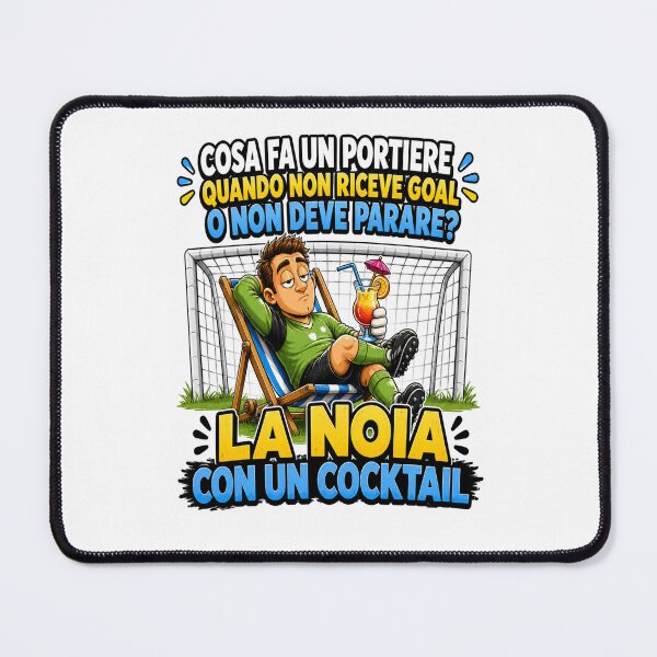 Item preview, Bored Goalkeeper – Funny Soccer Cartoon with Cocktail designed and sold by RipantinaFantasy .