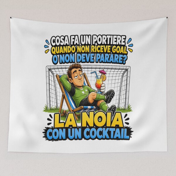 Item preview,  Bored Goalkeeper – Funny Soccer Cartoon with Cocktail designed and sold by RipantinaFantasy .