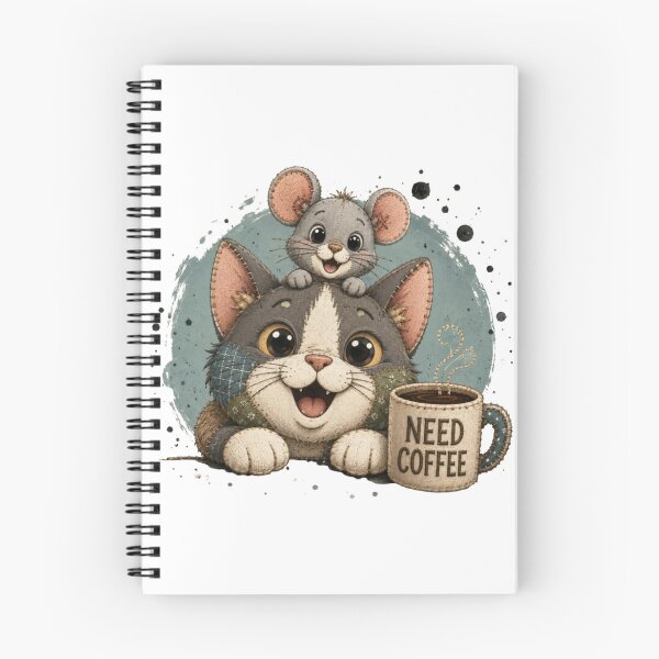 Item preview, Cat and Mouse Need Coffee Plushie designed and sold by M.Store.