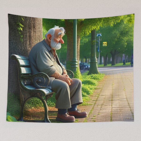Item preview, Old Fart sat alone on a park bench designed and sold by Colin Bentham.