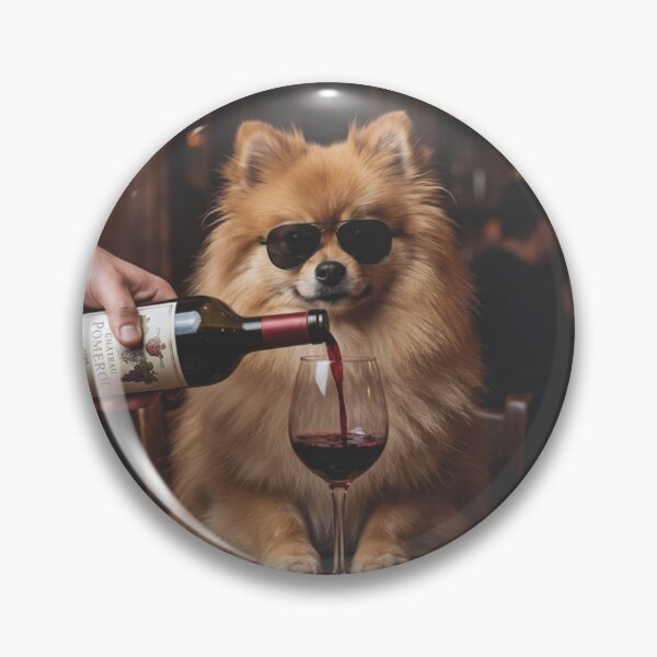 Item preview, Pomeranian Drinking Wine Cool Dog Funny Bar designed and sold by raedattia.