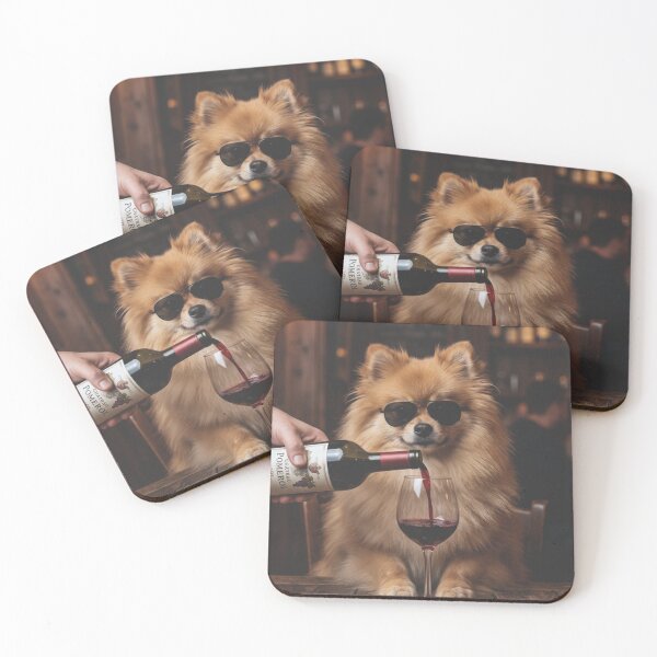 Item preview, Pomeranian Drinking Wine Cool Dog Funny Bar designed and sold by raedattia.