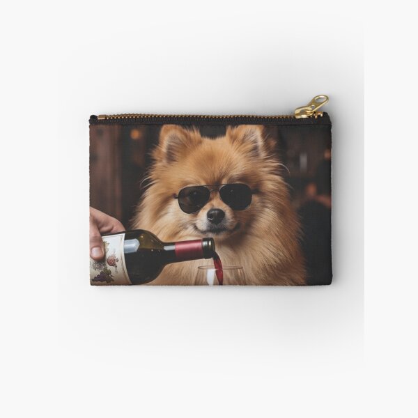 Item preview, Pomeranian Drinking Wine Cool Dog Funny Bar designed and sold by raedattia.