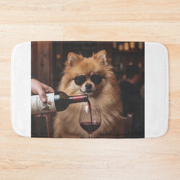 Item preview, Pomeranian Drinking Wine Cool Dog Funny Bar designed and sold by raedattia.