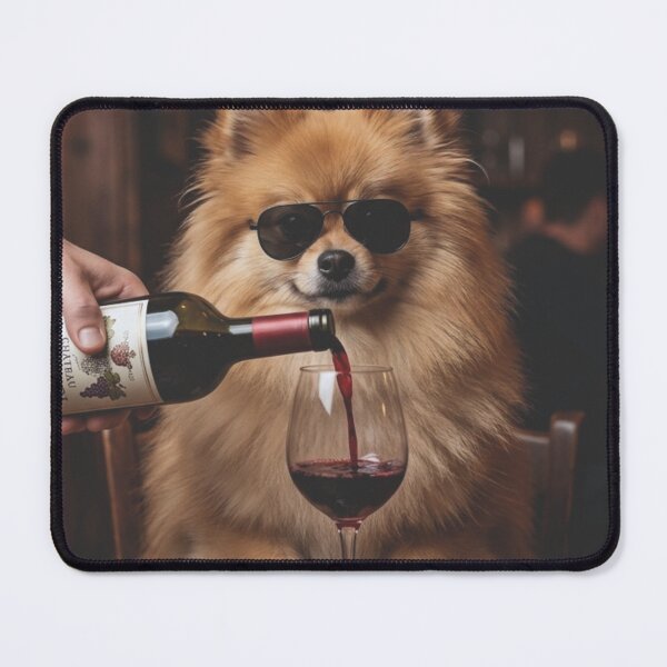 Item preview, Pomeranian Drinking Wine Cool Dog Funny Bar designed and sold by raedattia.