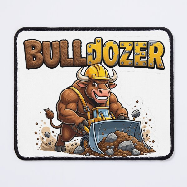 Item preview, BULLdozer Construction Bull Wordplay Sticker designed and sold by Imaginarium of Chaos falcon88 .