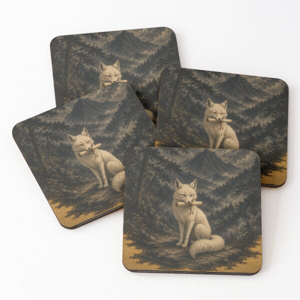 Item preview, Moonlit Kitsune Messenger | Japanese Fox Spirit Art designed and sold by YamatoCatStudio.