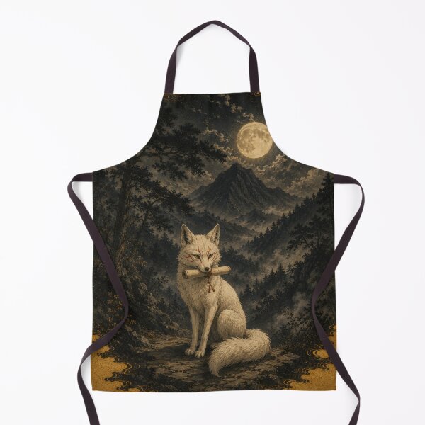 Item preview, Moonlit Kitsune Messenger | Japanese Fox Spirit Art designed and sold by YamatoCatStudio.