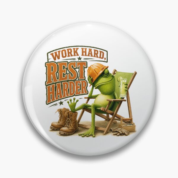 Item preview, Work Hard Rest Harder Funny Frog Blue Collar Labor Day Design designed and sold by VikArt7.
