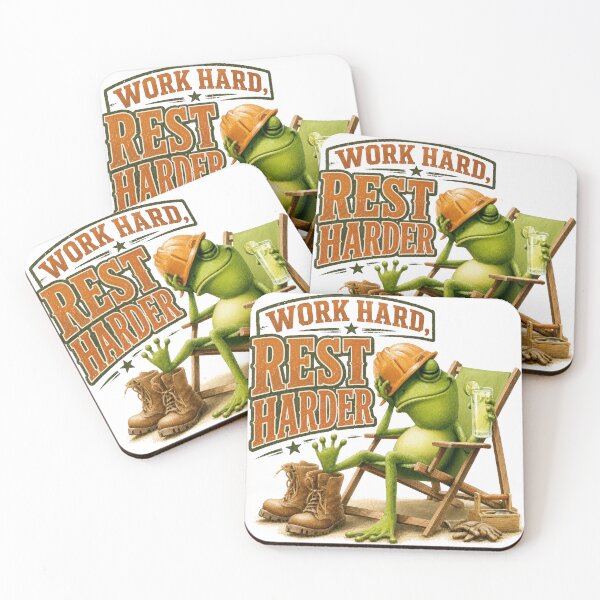 Item preview, Work Hard Rest Harder Funny Frog Blue Collar Labor Day Design designed and sold by VikArt7.
