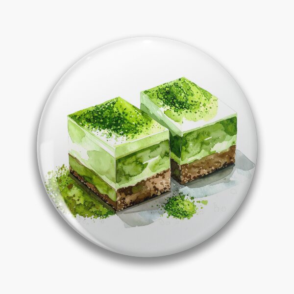 Item preview, Japanese Matcha Cake Watercolor Painting designed and sold by BetweenForms.
