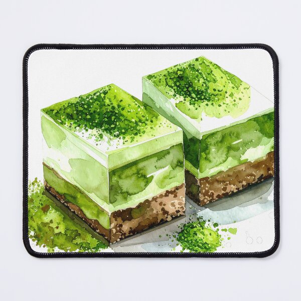 Item preview, Japanese Matcha Cake Watercolor Painting designed and sold by BetweenForms.