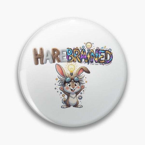 Item preview, HAREbrained Clever Rabbit Wordplay Sticker designed and sold by Imaginarium of Chaos falcon88 .