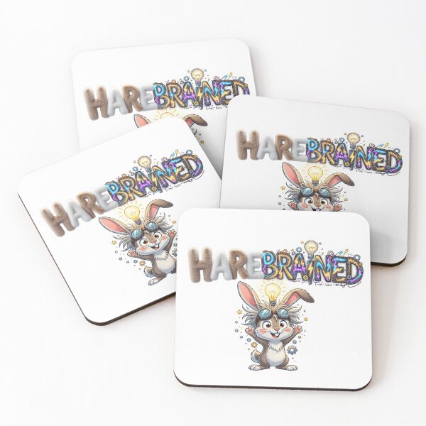 Item preview, HAREbrained Clever Rabbit Wordplay Sticker designed and sold by Imaginarium of Chaos falcon88 .