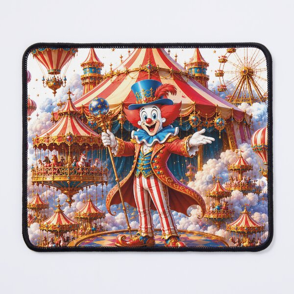 Item preview, Fantasy Circus Floating Among Clouds | Magical Clown Ringmaster Art designed and sold by lavanya11.