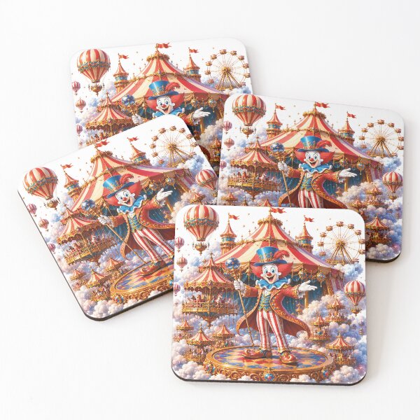 Item preview, Fantasy Circus Floating Among Clouds | Magical Clown Ringmaster Art designed and sold by lavanya11.