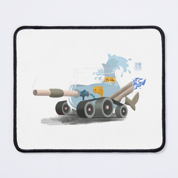 Item preview, A Fish Tank Funny Pun Military Combat Vehicle Art designed and sold by Shoaibstudio.