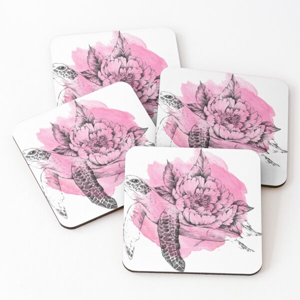 Item preview, Turtle with peony  designed and sold by deneudelStudio.