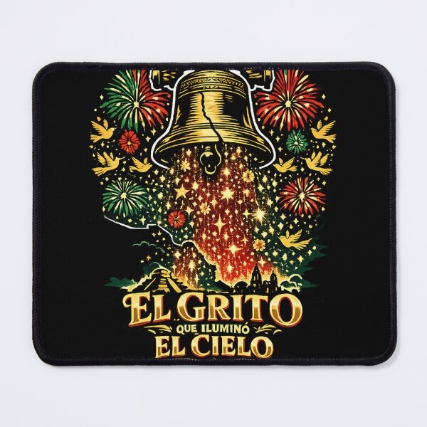 Item preview, El Grito Que Ilumino El Cielo Mexican Independence Day Bell And Fireworks Art designed and sold by irfanshikh.