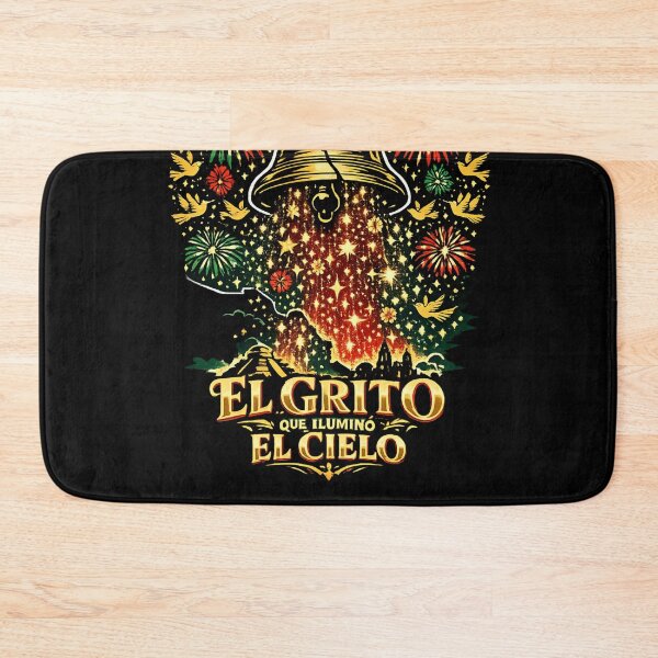Item preview, El Grito Que Ilumino El Cielo Mexican Independence Day Bell And Fireworks Art designed and sold by irfanshikh.