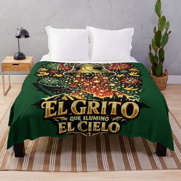 Item preview, El Grito Que Ilumino El Cielo Mexican Independence Day Bell And Fireworks Art designed and sold by irfanshikh.