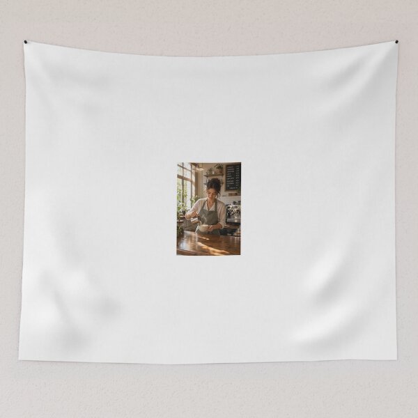 Item preview, Barista in serene cafe light designed and sold by CathryneDelamort.