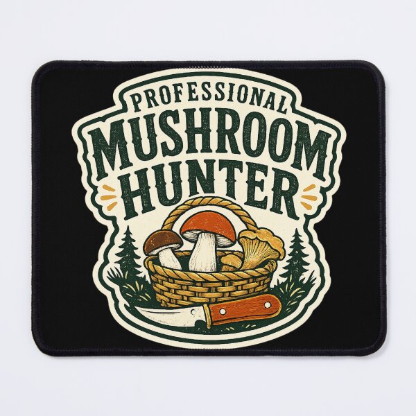 Item preview, Vintage Mushroom Foraging Graphic – Forest Hunter Design designed and sold by OddHobbyClub.