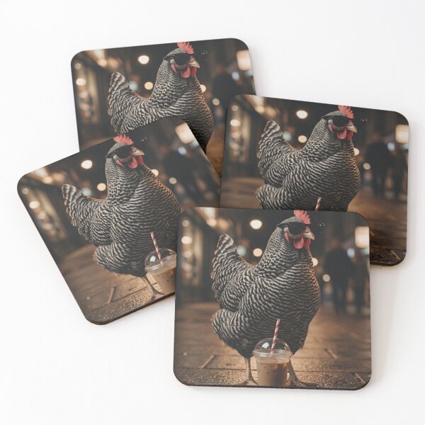 Item preview, Cool Chicken Drinking Iced Coffee Funny Farm Animal Street designed and sold by raedattia.