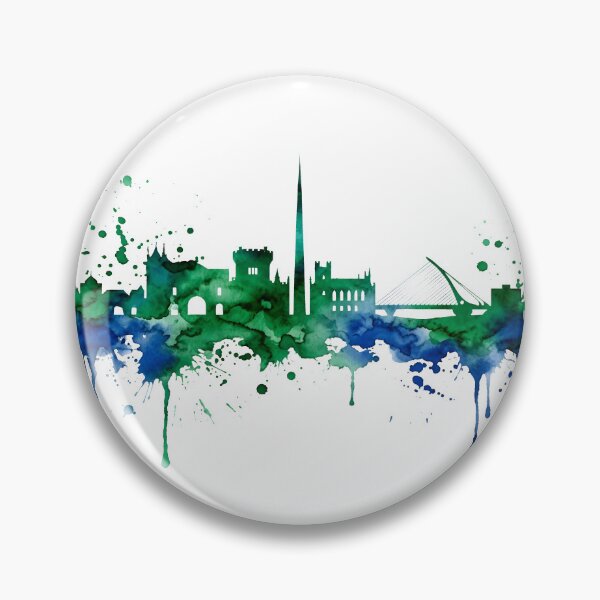 Item preview, Dublin Ireland Watercolor Skyline Silhouette Splash designed and sold by Imaginationbeyond.