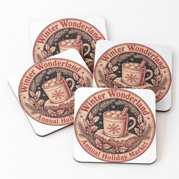 Item preview, Vintage Winter Wonderland Hot Cocoa Market Badge designed and sold by NSB-Design.