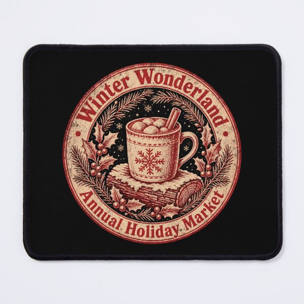 Item preview, Vintage Winter Wonderland Hot Cocoa Market Badge designed and sold by NSB-Design.