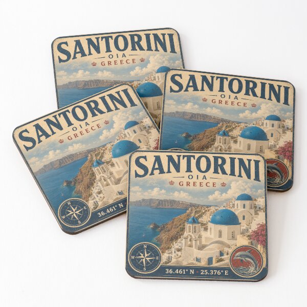 Item preview, Santorini Oia Vintage Travel Sticker | Greece designed and sold by naturalsurvival.