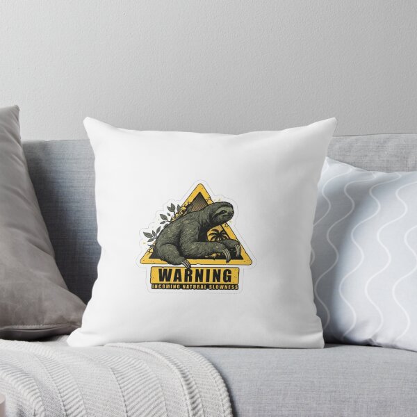 Item preview, Godzilla Sloth Warning Incoming Natural Slowness Funny Animal Sticker designed and sold by ORI-ginal Weirdos: The Weirdly Wonderful Crew.