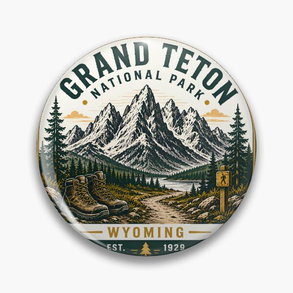 Item preview, Grand Teton National Park Wyoming Travel Badge  designed and sold by Imaginationbeyond.