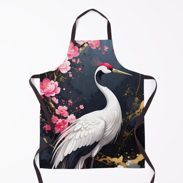 Item preview, Japanese Crane with Pink Cherry Blossoms designed and sold by BetweenForms.