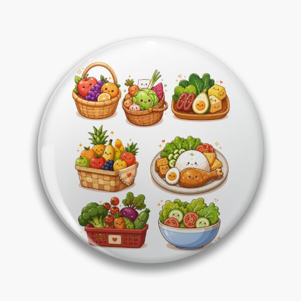 Item preview, Kawaii Fruits & Veggies Collection | Cute Healthy Food Sticker Sheet designed and sold by Suzaku Studio.