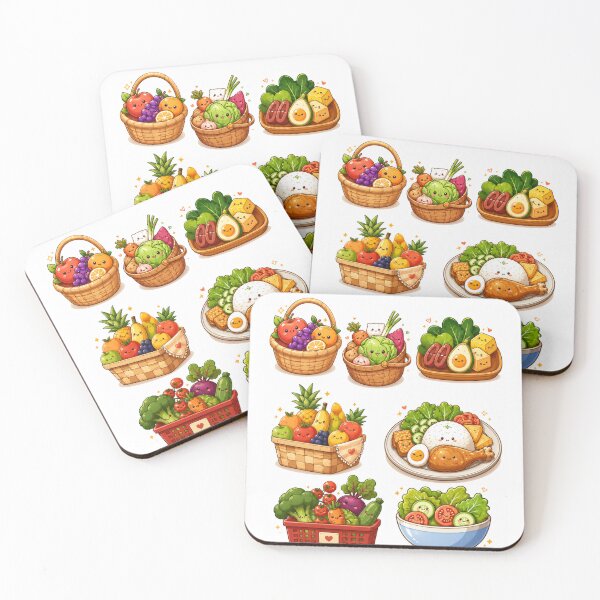 Item preview, Kawaii Fruits & Veggies Collection | Cute Healthy Food Sticker Sheet designed and sold by Suzaku Studio.