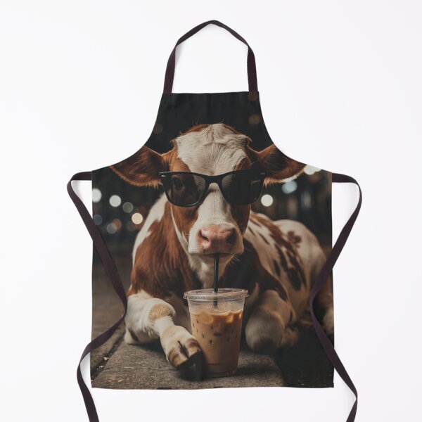 Item preview, Cool Cow Drinking Iced Coffee Funny Farm Animal Street designed and sold by raedattia.