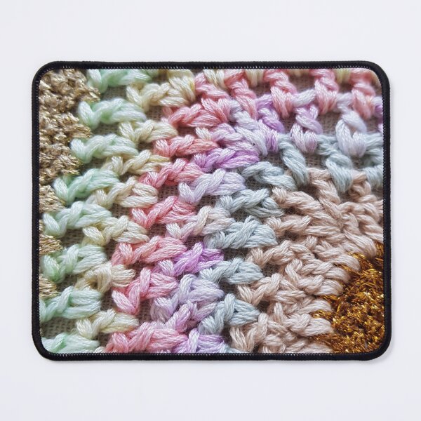 Item preview, Rainbow crochet edged in gold designed and sold by LyLauDesign.