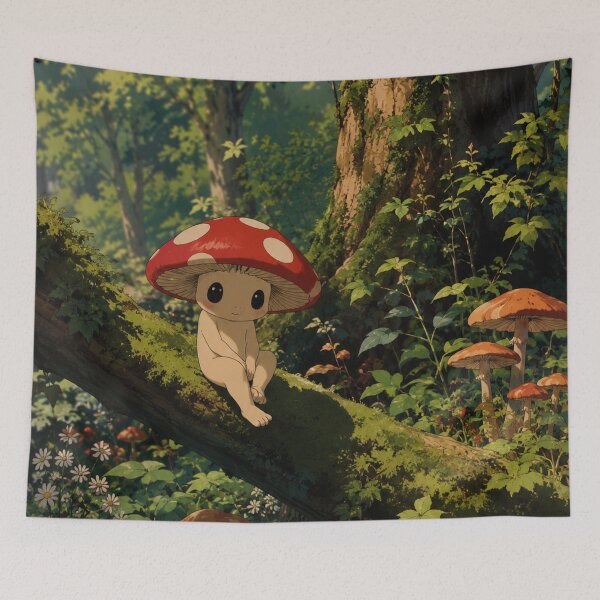 Item preview, Cottage Core Mushroom Forest Spirit designed and sold by bapupa.