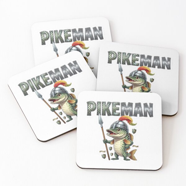 Item preview, PIKEman Medieval Fish Wordplay Sticker designed and sold by Imaginarium of Chaos falcon88 .
