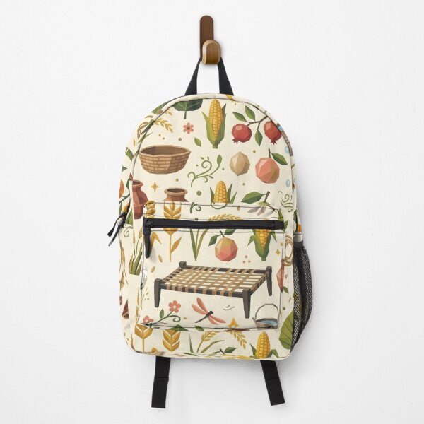 Item preview, Rural Countryside Folk Botanical Print – Mustard Yellow & Terracotta designed and sold by OpenDreamArts.